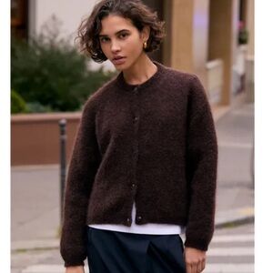 Surprise Paris Olivia Super Kid Mohair cardigan in Chocolate